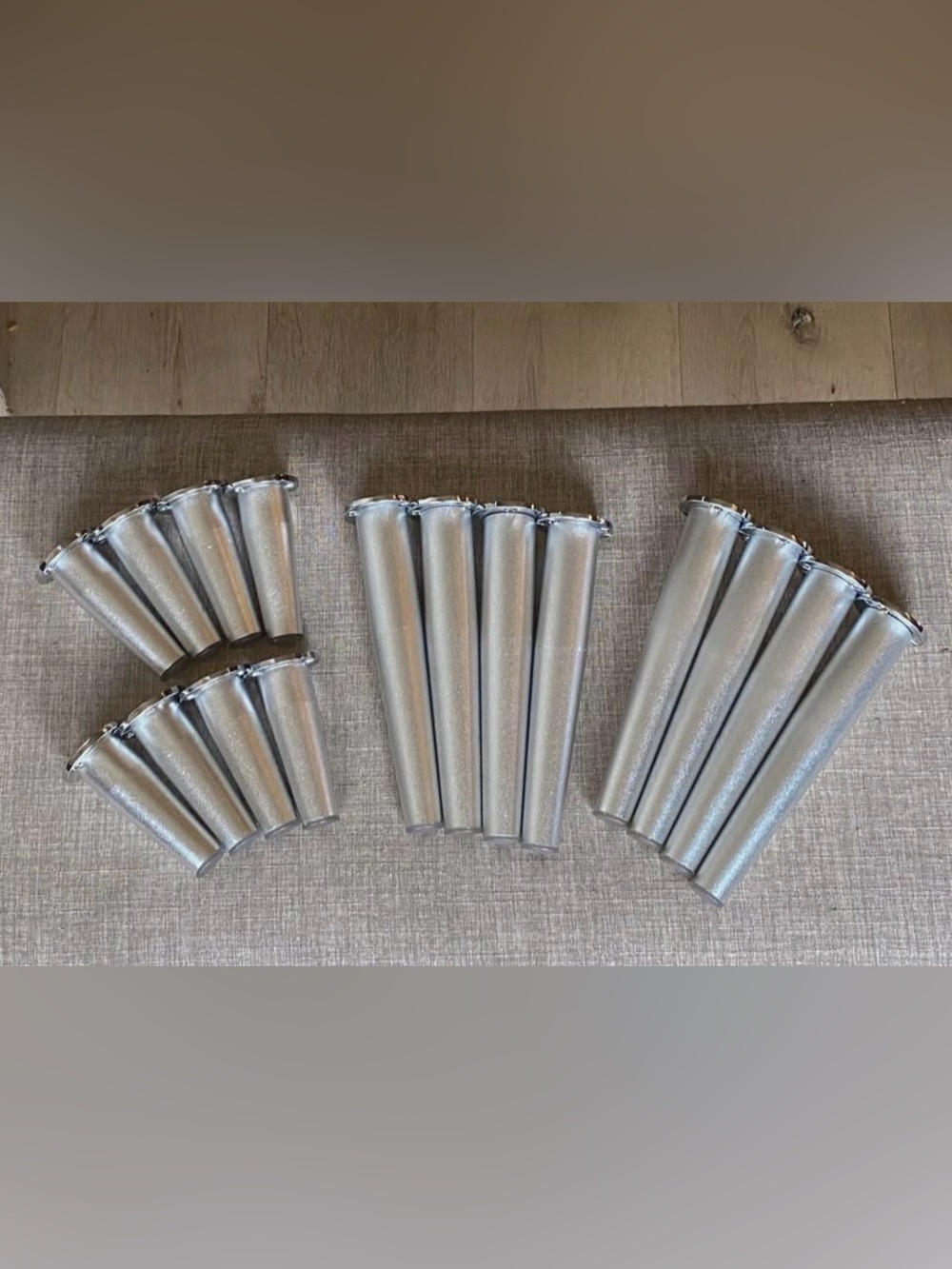Furniture Legs Brushed Chrome MCM (Set of 16)